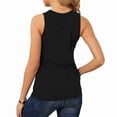 thumbnail image 2 of Camiseta sin mangas para mujer, hebilla frontal, cuello en V, ajuste holgado, chaleco sin mangas de verano para uso diario, negro, 2XL, 2 of 3