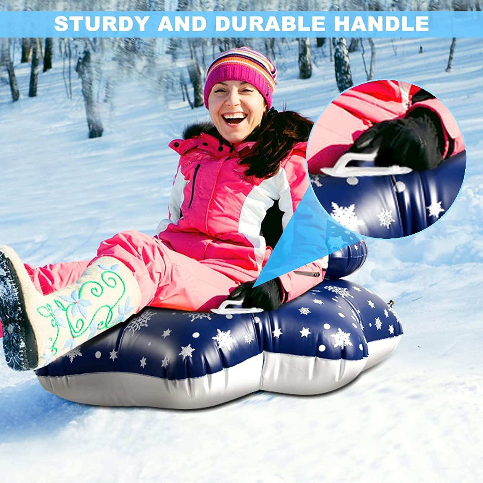 Inflatable Sled Snow Tube Winter Practical Large Size Snow Tube Adult Ski Lap Children Ski Mat Christmas Decorations for Home On Sale 2024