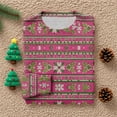 thumbnail image 4 of WTOBBY Women's Christmas Snowflake Print Round Neck Sweater, Oversized Knit Pullover with Cute Design, Long Sleeve Top for Christmas and Winter,Hot Pink XL, 4 of 5