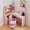 Pink, variant on Kids Desk and Chair Set – L-Shaped Kids Study Table with Bulletin Board, Shelves, Storage Cabinets, and Cloth Drawers