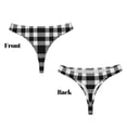 thumbnail image 3 of Fotbe White And Black Plaid Tanga Sin Costuras para Mujer con Estampado – Panties Invisibles, Transpirables y Cómodos para Uso Diario-X-Small, 3 of 6