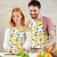 thumbnail image 3 of Yellow Lemon Fruit Leaves White Pattern Apron-Garden Aprons for Women with Pockets-Cotton Linen Waterproof Kitchen Cooking Gardening Aprons Adjustable for Kitchen,Cooking,BBQ and Salon 33x27 Inch, 3 of 7