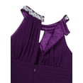 thumbnail image 7 of renvena Little Girl Sequins Halter Neck Ruffled Flower Girls Dress Chiffon Maxi Long Evening Prom Gowns Purple 12, 7 of 7
