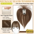 thumbnail image 3 of Toppers ELEVAVE, cobertura 3D 360°, flequillo tenue, cabello humano real, 3 of 6
