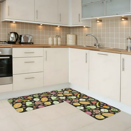 

Kitchen Mats for Floor 2 Piece - Fruits Anti Fatigue Mats for Kitchen Floor Kitchen Rugs Non Slip Washable Mat for Home Kitchen Decor