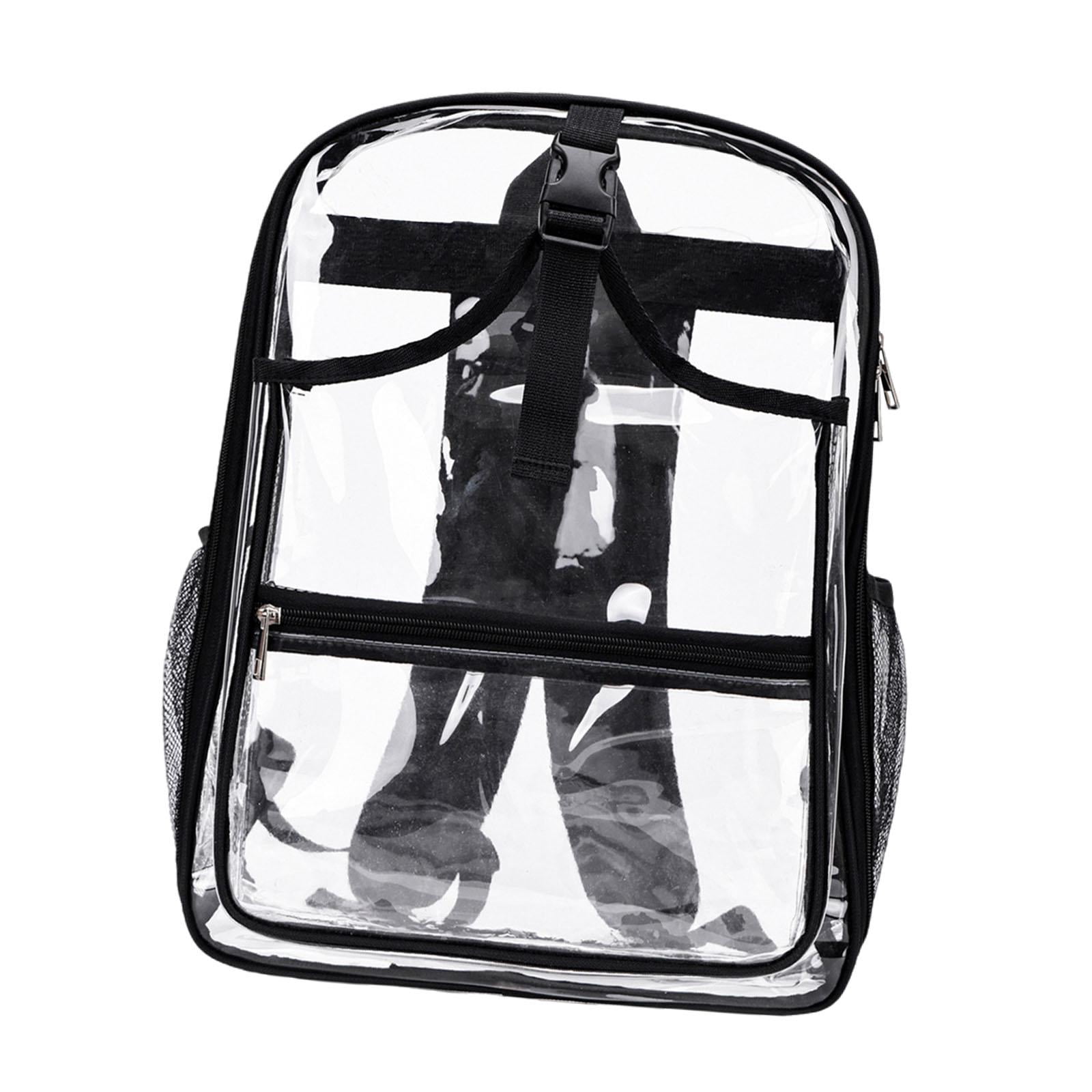 funtasica Tennis Backpack ,Racket Bags ,PVC, Lighweight Clear Large Capacity Unisex Gym Badminton Bag Tennis Rucksack for Men and Women Black