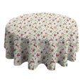 thumbnail image 4 of White Christmas Star and Gift Pattern Round Tablecloth 60"x60",Wrinkle Wipeable Table Cloth for Kitchen Dining Room Picnic Patio Party, 4 of 6