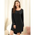 thumbnail image 2 of INSPIRE CHIC Pyjama pour Femme Col Rond Manches Longues Vêtement de Nuit Doux Robe de Détente pour Femme, 2 of 6