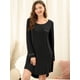 thumbnail image 2 of Pijama para Mujer Allegra K Cuello Redondo Manga Larga Suave Negro L, 2 of 6