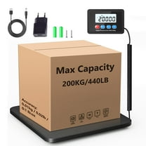 YTAKY Postal Scale 440lbs Heavy-Duty, with Stainless Steel Platform, Commercial Shipping & Package Weighing Scale, Tare Function, LCD Display, AC/Battery Powered