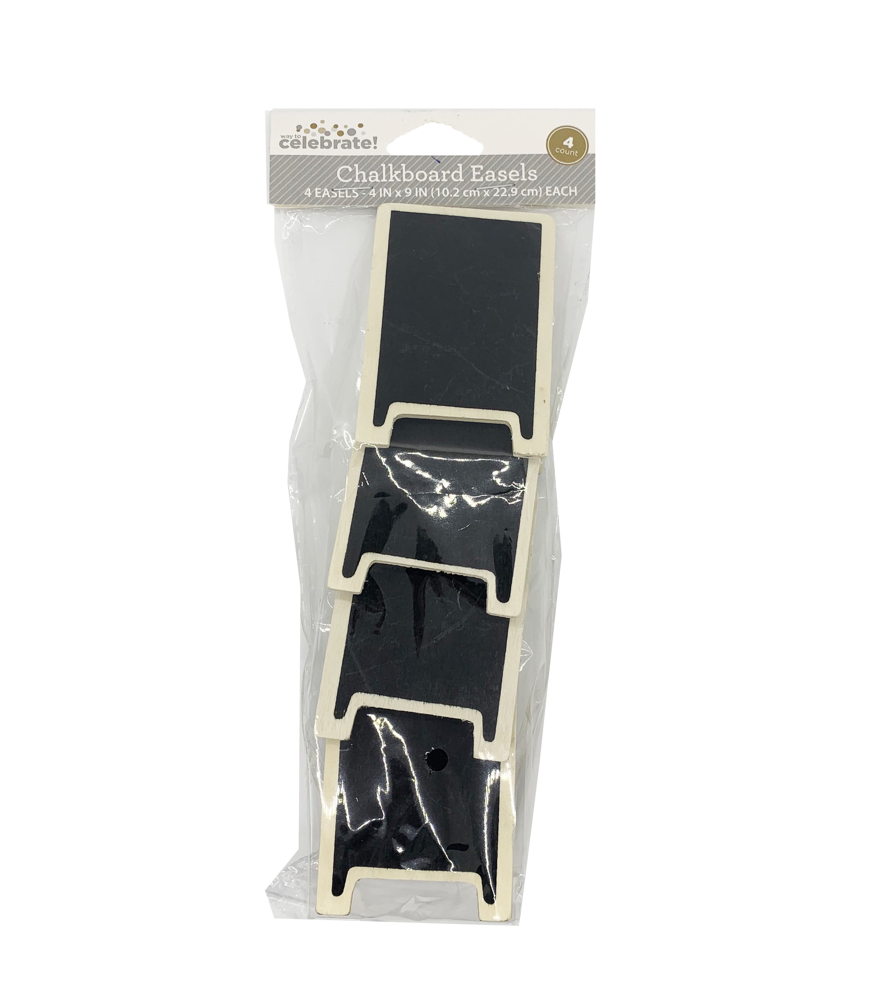 Hampton Art Way To Celebrate Black Wood Mini Chalk Easel, 4 Pack, Size 4x9, Chalkboards