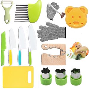 Kids Knifes compatible Real Cooking, 13 Pieces Wooden Kids Kitchen Knife Set_GET IT Gifts_Gift Of G