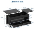 thumbnail image 3 of 47.2 Inch Lift Top Coffee Table, Adjustable Height Wooden Center Table with 2 Drawers, Hidden Compartment and Open Shelf for Living Room Home Office, 3 of 9