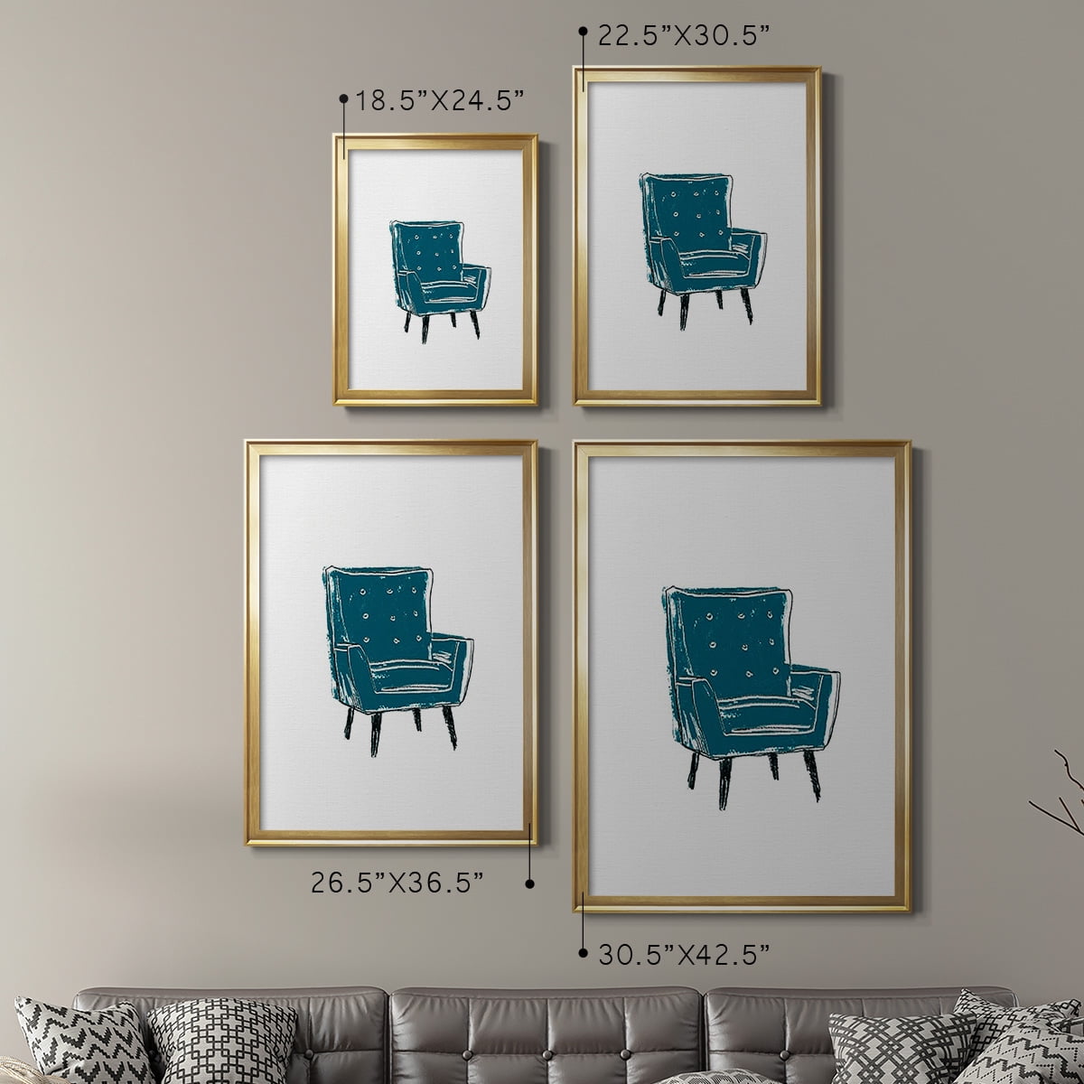 Take a Seat VII Premium Framed Print, in Gold, Black, or Silver - Ready to Hang