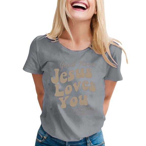 Women's Casual T-Shirts for Everyday Comfort - Printed Round Neck Short Sleeve Tops to Your Style