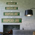 thumbnail image 2 of WOODPECKER LOVER Vintage Plastic Street Sign carpenter noisy bird wood forrest | Indoor/Outdoor |  24" Wide, 2 of 4