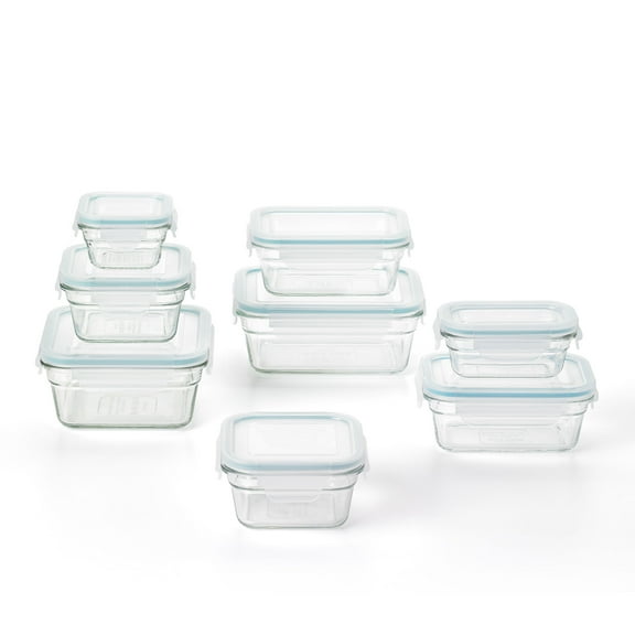 Open Box Glasslock Tempered Glass Food Storage Containers with Lids, 16 Pc
