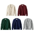 thumbnail image 4 of Boys' Knit Coat Sweater Solid Color Knitted V-Neck Cardigan 2-12 Years, 4 of 4