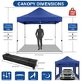 thumbnail image 6 of HOTEEL 10x10 Heavy Duty Canopy Tent with 4 Sidewalls,Pop up Commercial Gazebo, Waterproof Outdoor Tents with Roller Bag,Dark Blue, 6 of 9