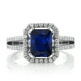 thumbnail image 2 of Gem Stone King 3.48 Ct Octagon Blue Created Sapphire 925 Sterling Silver Ring, 2 of 5