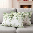 thumbnail image 2 of Spring Eucalyptus Leaves Outdoor Pillow Covers 20x12 Set of 2,Waterproof Patio Throw Pillowcase Protectors,Green Summer Botanical Lumbar Decorative Pillow Shams Cushion Covers for Seat Bed Couch Sofa, 2 of 8