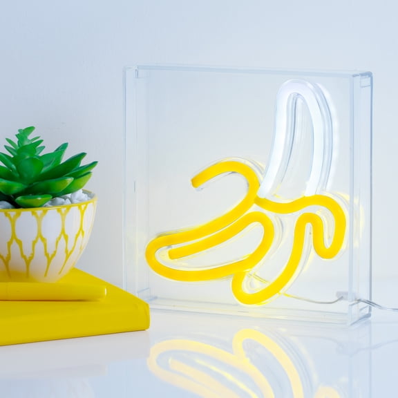 BrightSide LED Yellow Banana Neon Box Light, Mountable, 6ft. USB Cable