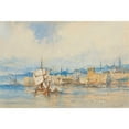 thumbnail image 2 of Amadeo Preziosi 18x13 Black Ornate Wood Framed Double Matted Museum Art Print Titled - Fishing Boats on the Sea of Marmara, at Kumkapi, Istanbul (1865), 2 of 5