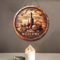 thumbnail image 6 of Gmogad Wooden Round Welcome Sign, Handcrafted Door Wall Hanging Decor, Rustic Holiday Home Decoration, Easy Install Durable Pendant for Porch Entrance, 6 of 9