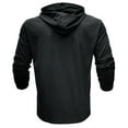 thumbnail image 4 of WTOBBY Men's Cotton Solid Color Hooded Long-Sleeve T-Shirt, Casual Base Layer Outdoor Top, Comfortable Daily Wear, Hoodie Style for Cool Weather,Black L, 4 of 7