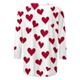 thumbnail image 5 of WREESH Women's 3/4 Sleeve Tops Valentine's Trendy Heart Printed Shirts Blouses Casual Summer Crew Neck T-Shirts Pink, 5 of 5