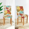 thumbnail image 5 of Autumn Maple Leaves Glitter Chair Covers Rainbow Colorful Dining Chair Slipcovers Set of 4 Stretch Seat Covers for Dining Room Living Room Hotel Banquet, 5 of 6