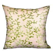 Plutus Sage Reef Apple Green Floral Luxury Throw Pillow Double sided 18" x 18"