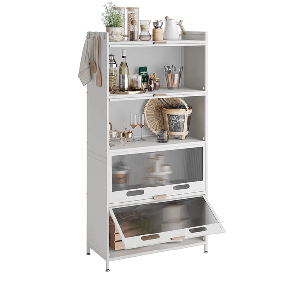 Alacenas para Cocina, Alacena de Almacenamiento de 5 Niveles, Muebles para Cocina con Ruedas, Alacenas para Despensa con Puerta, Cocina Integral,