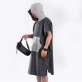 thumbnail image 2 of Almencla Surf Beach Poncho Wetsuit Changing Towel Robe Hooded Bathrobe with Pocket Bag Black, 2 of 8