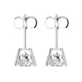 thumbnail image 4 of Clara Pucci 4Ct Clear Round Cut VVS1 Push Back Stud 14k Solid hypoallergenic Gold Designer Earrings For April, 4 of 7
