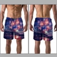 thumbnail image 3 of luoweisi Men's Beach Shorts Quick Dry Swim Trunks with Mesh Lining Fireworks L, 3 of 5