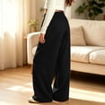 thumbnail image 6 of Lmnyox Kid's Sweatpants Wide Leg Baggy Solid Color High Waist Sports Pants Fleece Lined Joggers with Pockets, 6 of 9