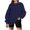 Navy, variant on LEAVINGSUO Fall Womens Tops Long Sleeve,Fashion Woman Long Sleeve Round Neck Loose Sweatshirt Solid Blouse Tops Navy M