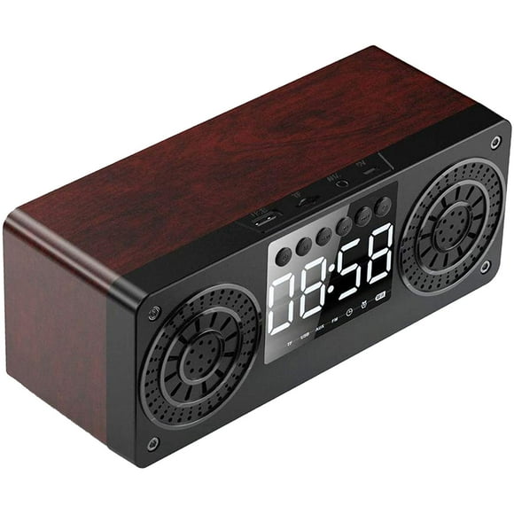 LED Stereo Sound Hi-Fi Bass Bass Enhancement Wooden Soundbar Speaker for Home Smartphone Speaker - red Wood Grain
