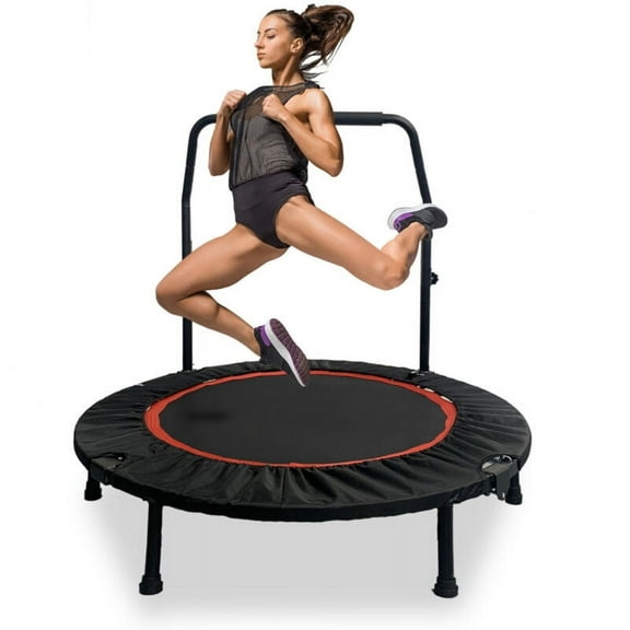 660LBS Mini Trampoline 40" Fitness Rebounder w/ Adjustable Foam Handle Indoor Rebounder Exercise Trampoline for Adults