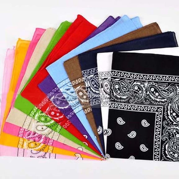 1PC Coffee Bandanas for Women Men Cotton Cowboy Western Paisley Pattern Fashion Bandana Bulk Head Wrap Scarf for Sports Headbands Handkerchief Square Scarves for Men Women