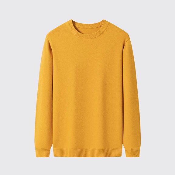 PInxai Boys Girls Pullover Tops Fall Kids Clothes Knitted Round Neck Long Sleeve Sweaters Loose Comfy Undershirts,Yellow,XL