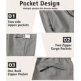 thumbnail image 2 of Lavenicole Men's Cargo Shorts Outdoor Lightweight Summer Casual Bermuda Shorts with Multi Zipper Pockets Gray 36W, 2 of 7