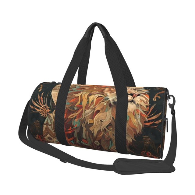Balery Majestic Cosmic Lion Bolsa de Gimnasio para Mujeres y Hombres, Bolsa de Viaje Impermeable, Bolsa de Fin de Semana con Compartimento para Zapatos y Bolsillo Húmedo