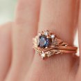 thumbnail image 5 of Anillo de compromiso de oro rosa con baño de oro rosa europeo y americano con circonita esmeralda, 5 of 5