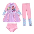 thumbnail image 2 of Gunia Girls' Swimwear Upf 50+ Sun Long Sleeve Rash Guard Swim Pants With Matching Bikini Top Toddler Kids Bathing Suit Swimsuit For Beach Pool 3-10 Years, 2 of 3