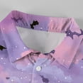 thumbnail image 7 of Domuza Mens Button Up Shirts Long Sleeve Halloween Novelty Novelty Print Relaxed Fit T Shirt Lightweight Casual Lapel Dress Shirts for Halloween Party Purple Pink XL, 7 of 7