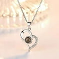 thumbnail image 3 of Collar de plata de ley S925 con proyección de "Te amo" en 100 idiomas para mujer, collar sencillo con memoria de amor hueco, cadena de clavícula, 3 of 5