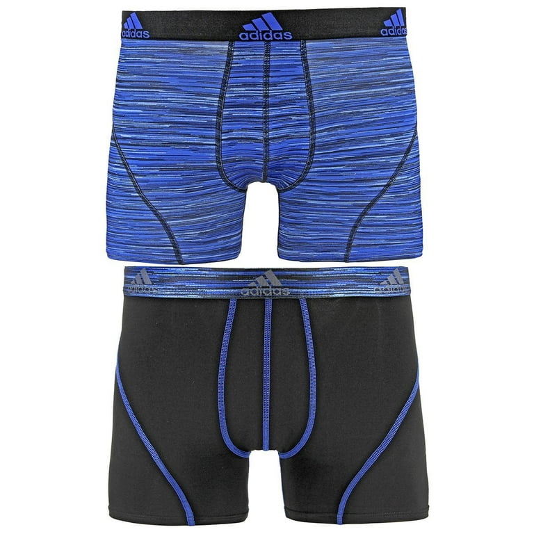 adidas Men's Sport Performance Climalite Trunk Underwear (2 Pack), Blue  Looper Print/Black, Large