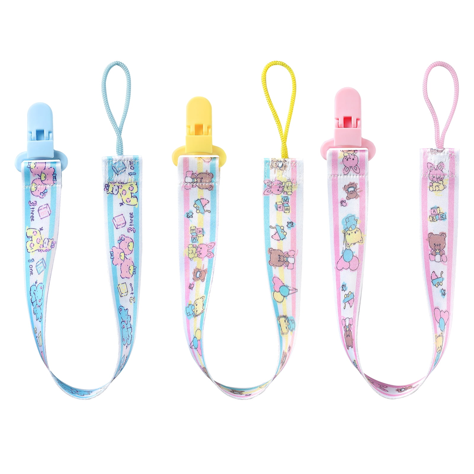 Littleforbig Adult Pacifier Clip Little Cuties 3 Paci Clips Set - Pink ...